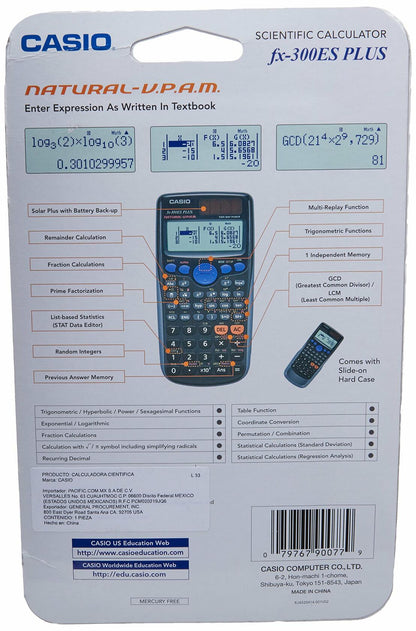 Casio fx-300ES PLUS Scientific Calculator, Black
