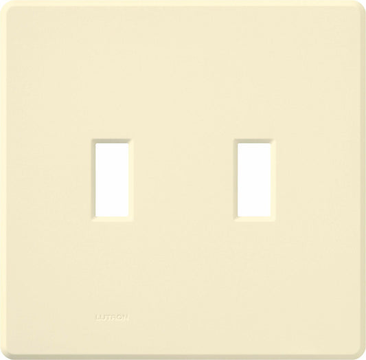 Lutron Fassada 2 Gang Wallplate for Toggle-Style Dimmer and Switches, FW-2-WH, White (1-Pack)