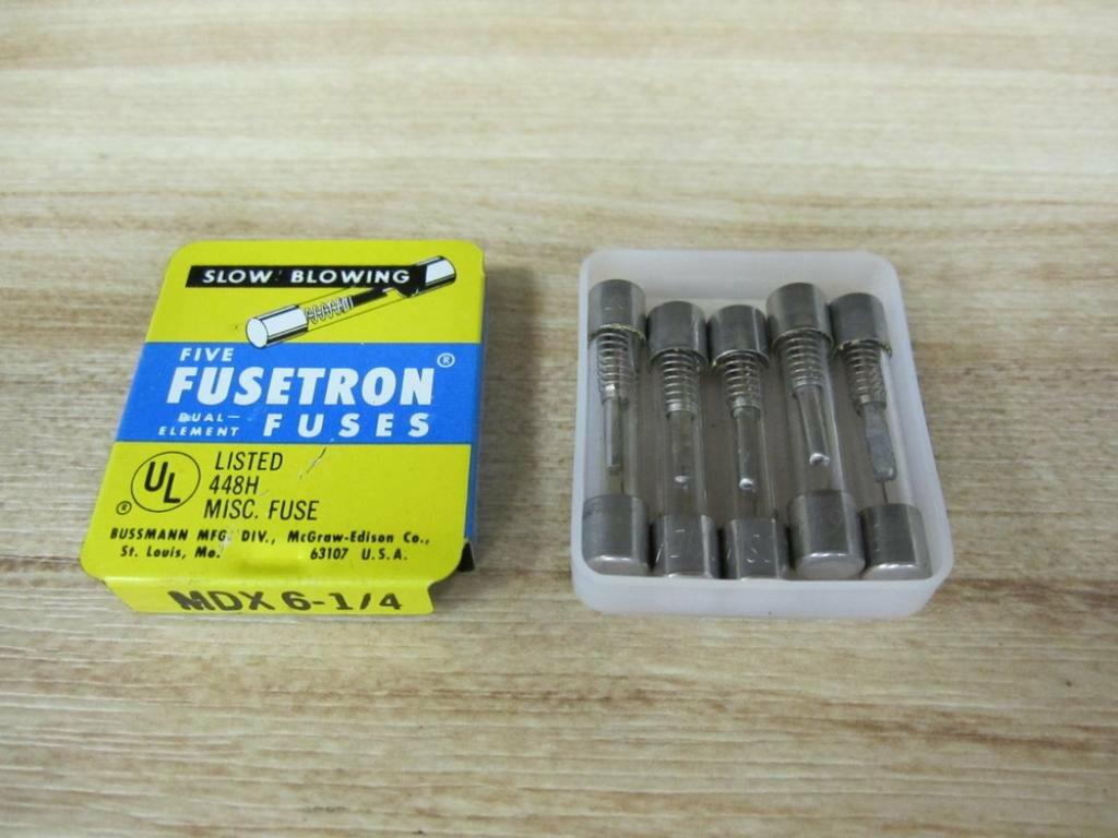 Bussmann MDX-6-1/4 Buss Fuse 6-1/4A MDX614 (Pack of 5)