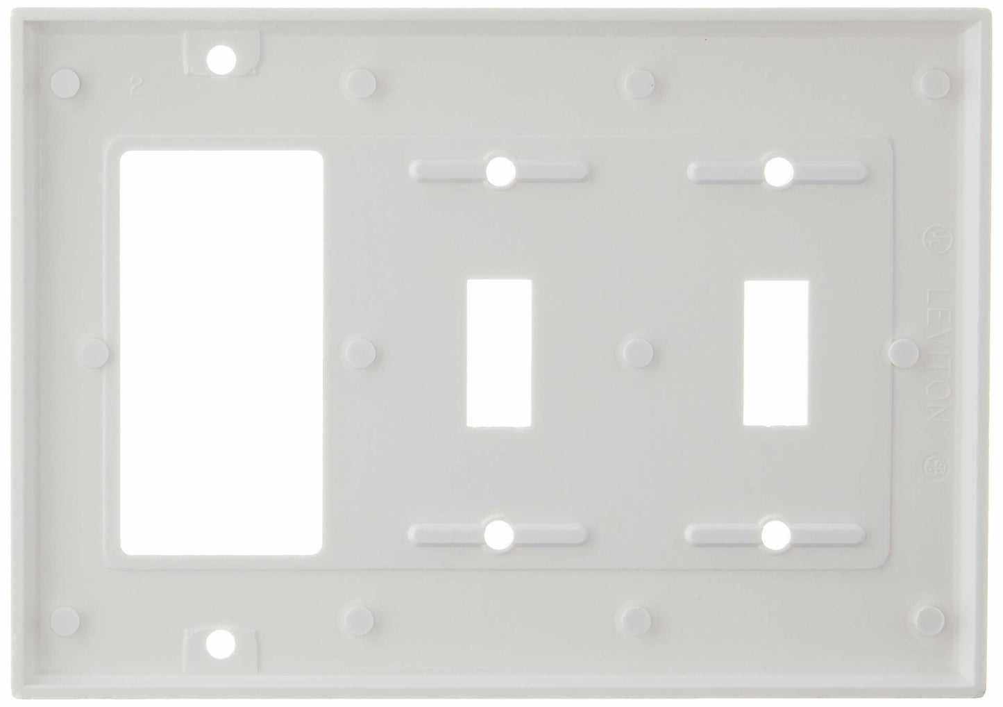 Leviton 80421-W 2-Toggle 1-Decora/GFCI Device Combination Wallplate