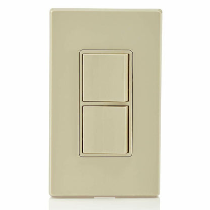 Leviton 5634-I 15 Amp, 120/277 Volt, Decora Single-Pole, AC Combination Switch, Commercial Grade, Grounding, Ivory