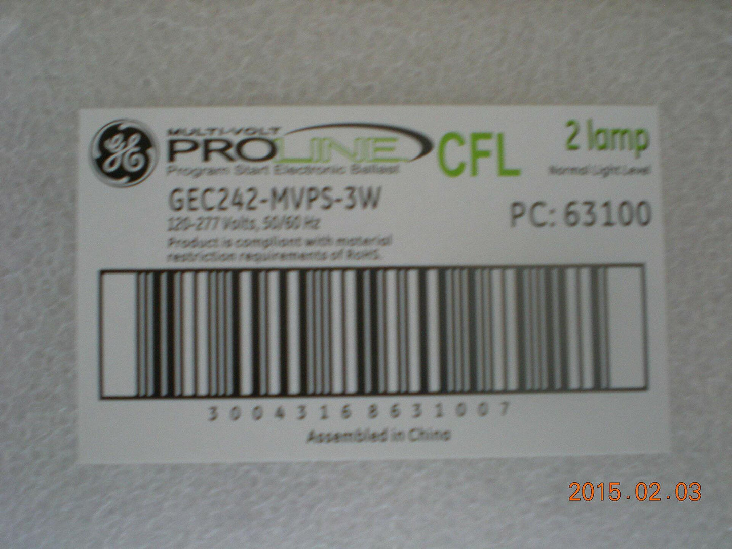 GE 63100 - GEC242-MVPS-3W Compact Fluorescent Ballast