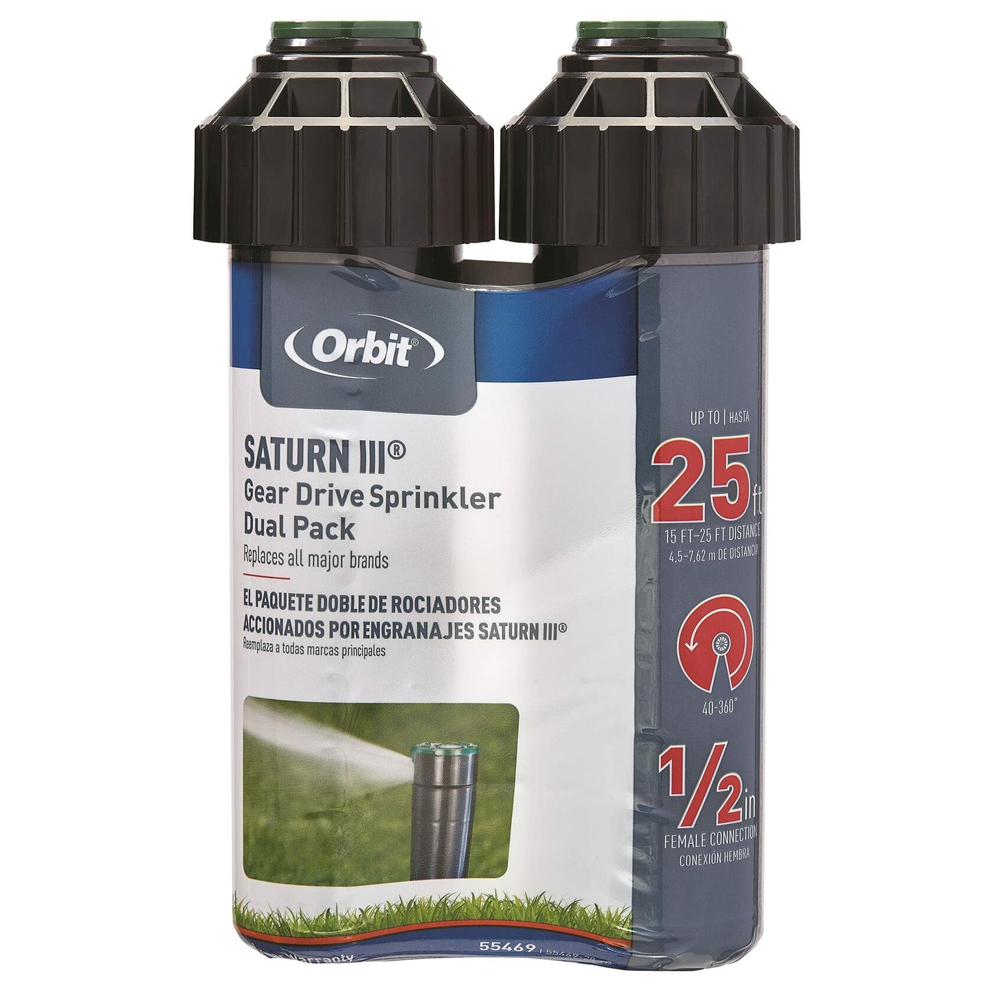 Orbit 55469 Saturn III Gear-Drive Rotor Water Sprinkler (2-Pack)