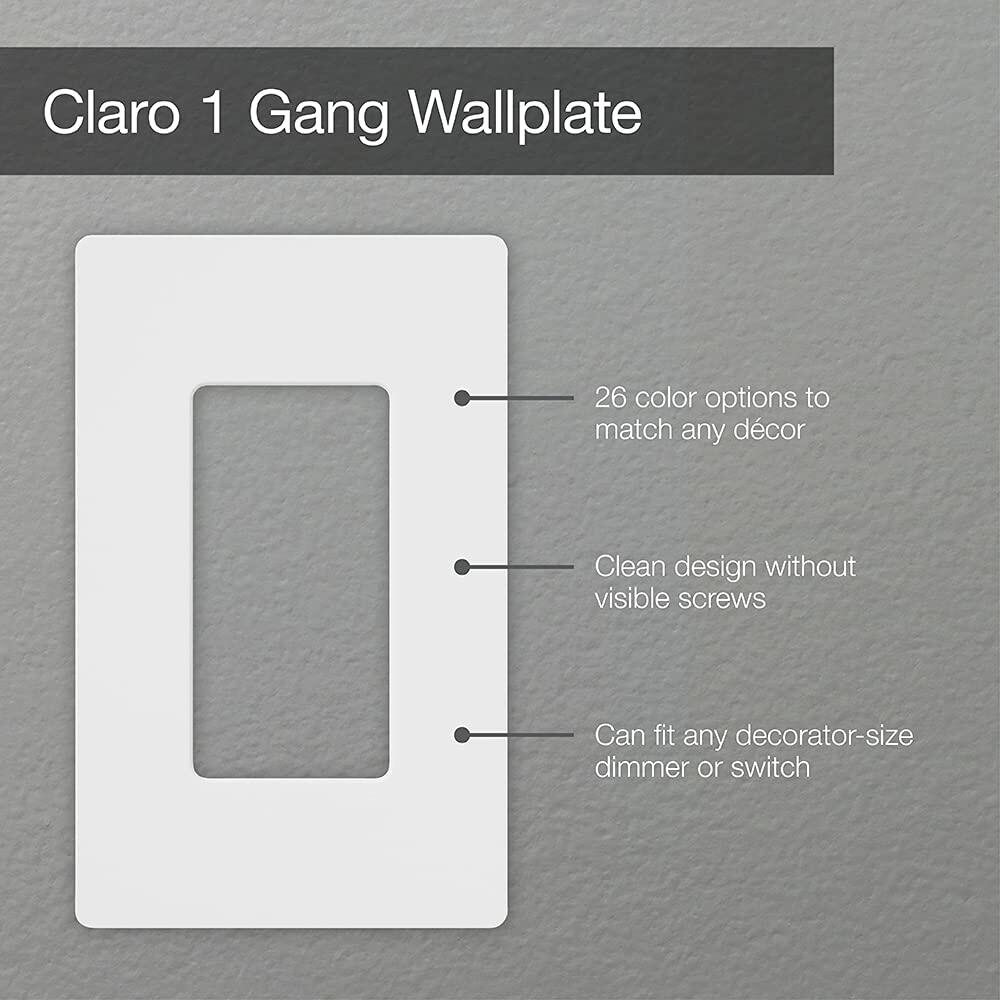 Lutron Claro 1 Gang Decorator/Rocker Wallplate, Gloss, Brown (1-Pack) | CW-1-BR