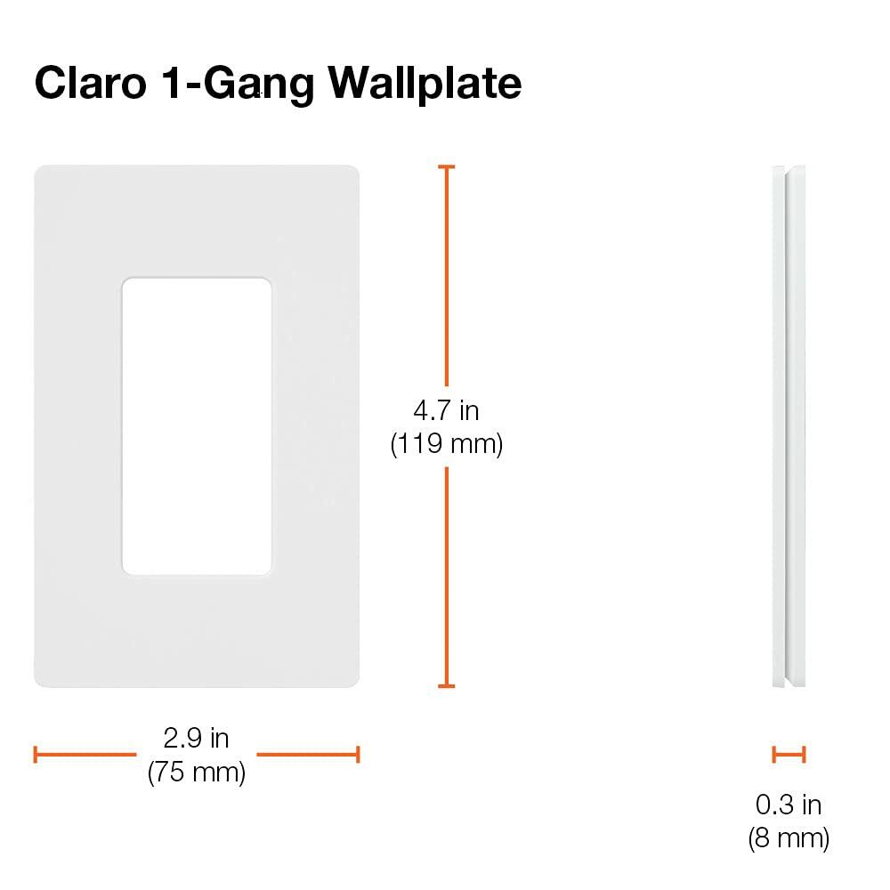 Lutron Claro 1 Gang Decorator/Rocker Wallplate, Gloss, Brown (1-Pack) | CW-1-BR