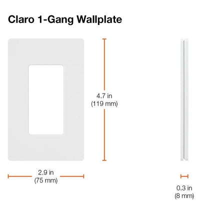 Lutron Claro 1 Gang Decorator/Rocker Wallplate, Gloss, Brown (1-Pack) | CW-1-BR