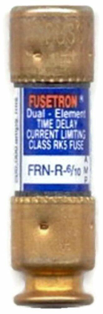 Bussmann FRN-R-6/10, 6/10 Amp (6/10A) 250V Fusetron Dual Element Time-Delay Current Limiting Class RK5 Fuse, UL Listed
