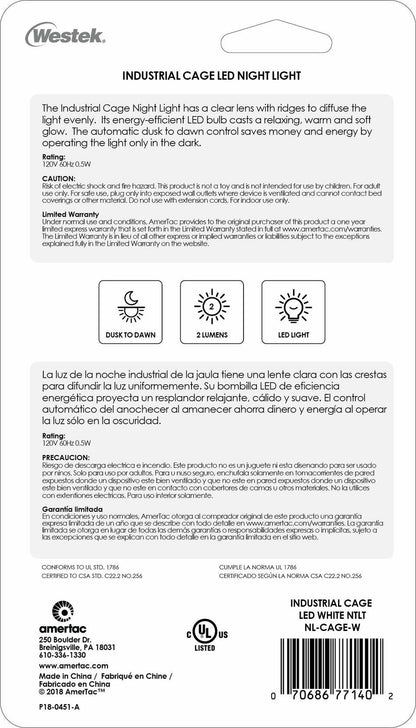 Westek NL-CAGE-N Nite & Specialty Lites, Satin Nickel