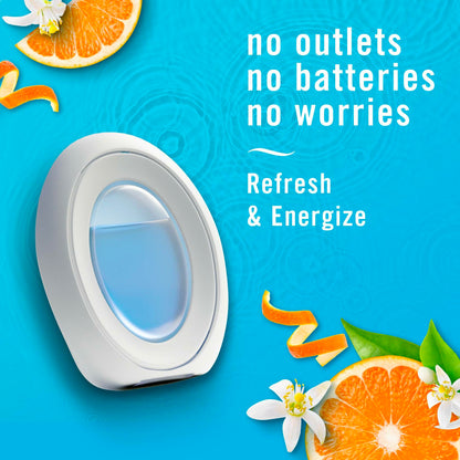 Febreze Small Spaces Air Freshener, Odor-Fighting, Plug In Alternative, Air Fresheners for Home and Bathroom and Kitchen, Closet Air Fresheners, Refresh & Energize Scent, 4 Count