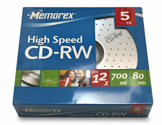 CDRW 80 5PK Slim PDQ 4X 12X