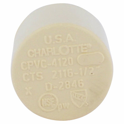 CHARLOTTE PIPE 1/2 CTS CPVC CAP HOT AND COLD WATER DISTRIBUTION (25 Unit Box)