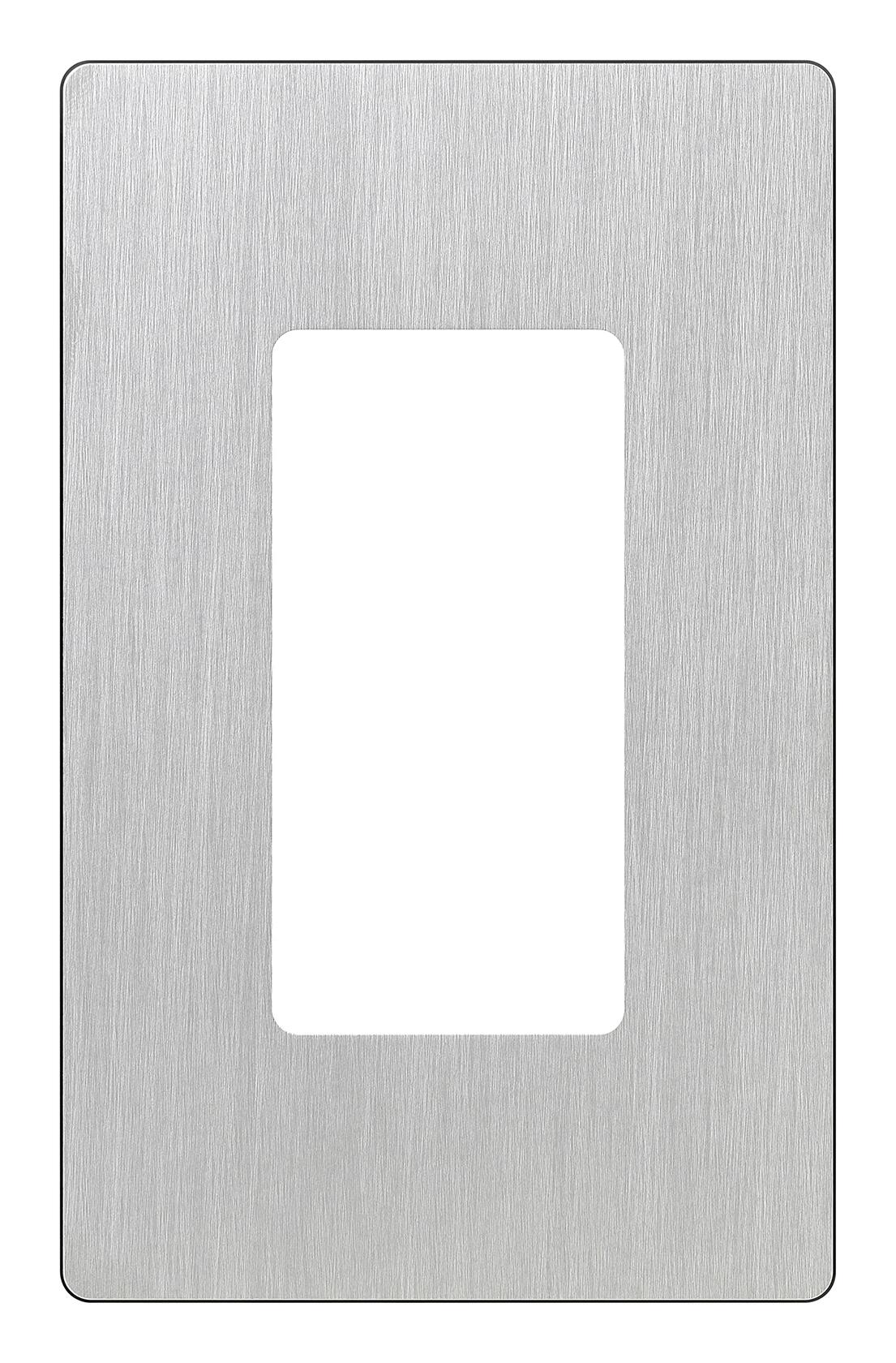 Lutron Claro 1 Gang Decorator/Rocker Wallplate, Stainless Steel (1-Pack) | CW-1-SS