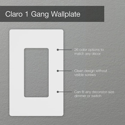 Lutron Claro 1 Gang Decorator/Rocker Wallplate, Stainless Steel (1-Pack) | CW-1-SS