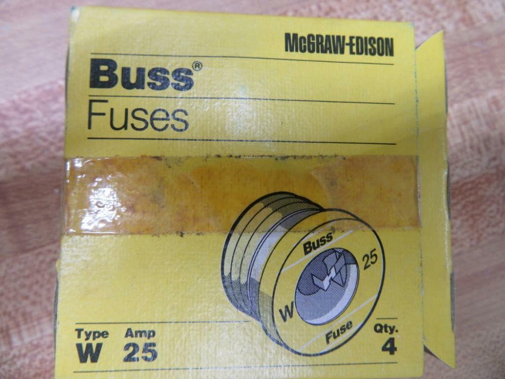 Bussmann W-25 Plug Fuse W25 Buss (Pack of 4)