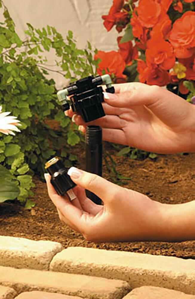 Orbit 4-Port Water Drip Irrigation Manifold for 1/4" Tube, Dripping Line - 67005