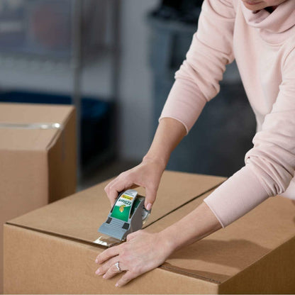 Duck EZ Start Packaging Tape, Single Roll with Dispenser, Clear Packing Tape for Mailing, Moving, Shipping & Storage, Quiet Easy Start Tape for Boxes & Shipping | Pack of 2