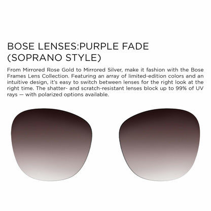 Bose Purple Fade, Soprano Cat-Eye Replacement Sunglass Lenses, Lens Width: 55 mm