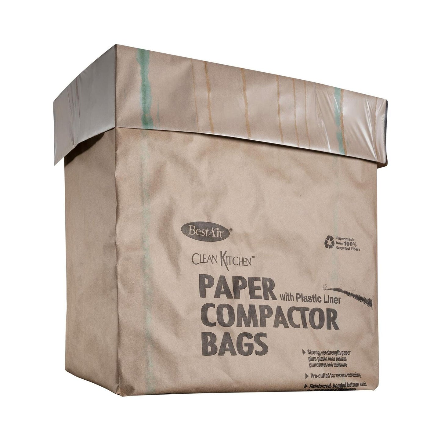 BestAir WMCK1335012-6 Heavy Duty Trash Compactor Bags, 16'' D x 9'' W x 17'' H, Pack of 1 (12 Bags)