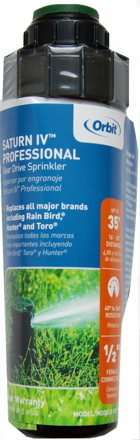 Orbit 55179 Saturn IV Pro Gear Drive Rotor Sprinkler Spray Head with Matched Precipitation