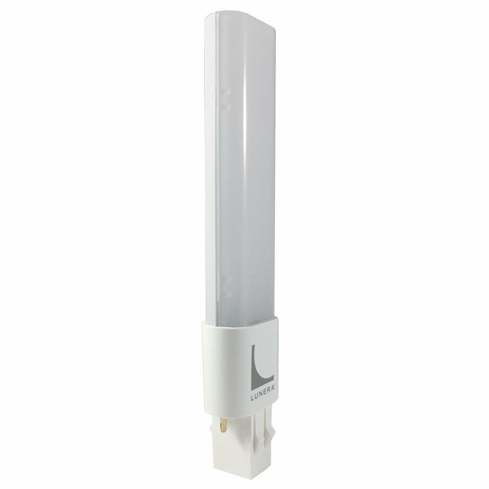 Lunera GX23 2-Pin Horizontal CFL LED Dimmable Light Bulb, 5W, 580 Lumen, 3000K CCT, Ballast or Line Driven, 4th Generation, Plug-and-Play 4-Pin Compact Fluorescent Lamp Replacement