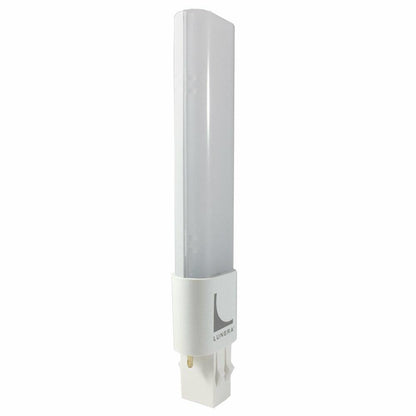 Lunera GX23 2-Pin Horizontal CFL LED Dimmable Light Bulb, 5W, 580 Lumen, 3000K CCT, Ballast or Line Driven, 4th Generation, Plug-and-Play 4-Pin Compact Fluorescent Lamp Replacement
