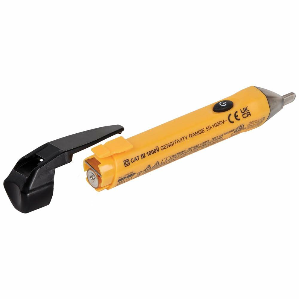 Klein Tools NCVT1P Voltage Tester, Non-Contact Low Voltage Tester Pen, 50V to 1000V AC, Audible and Flashing LED Alarms, Pocket Clip