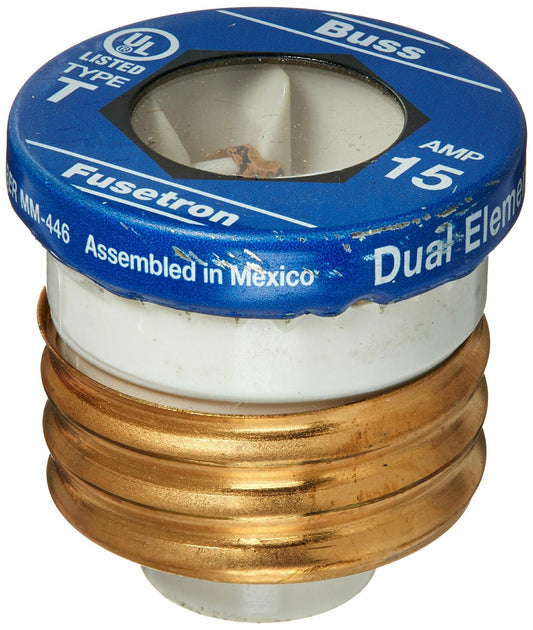 Cooper Bussmann T15 15 Amp T Plug Fuse, 4 Pack