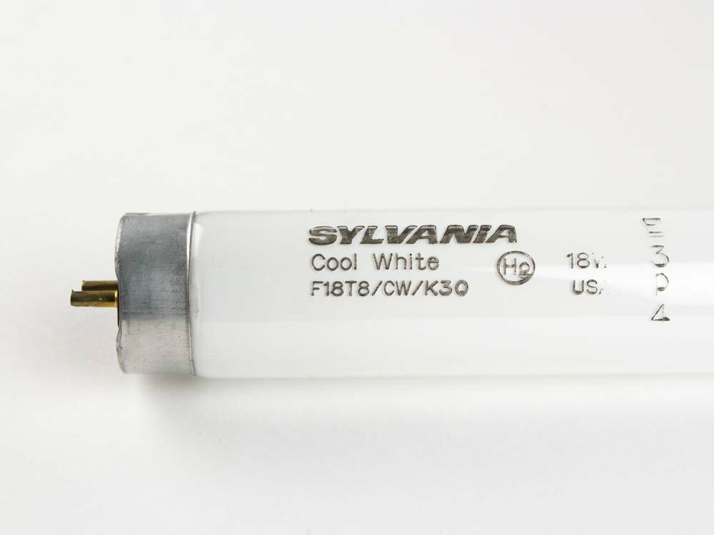 Sylvania 23030 F18T8 CW K 30 18 Watt Cool White Fluorescent Appliance Light Bulb 30 Length