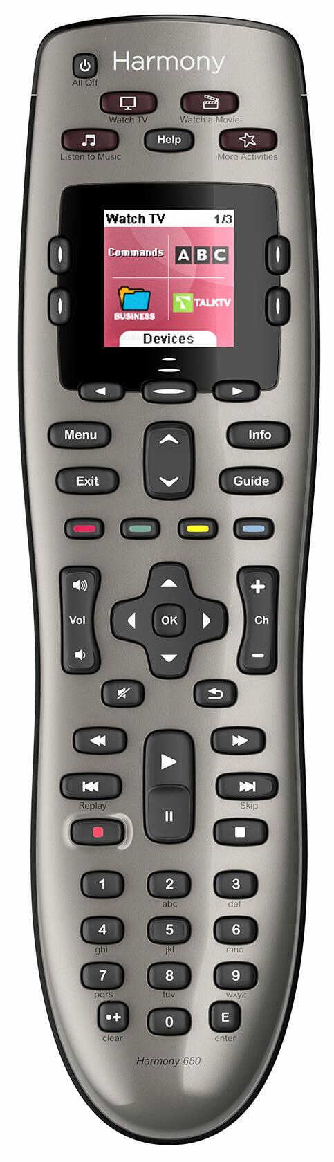 Logitech Harmony 650 Remote - Universal remote control - display - LCD - infrared