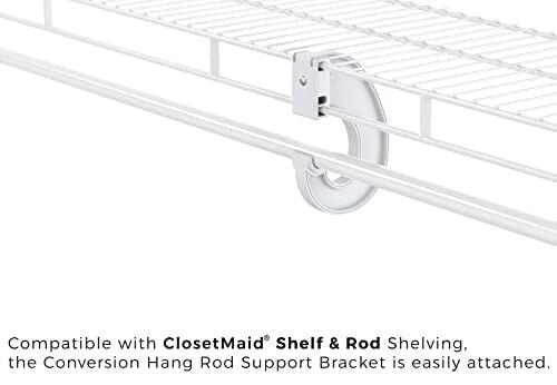 Supp Rod Clst 5-3/4In 0.87In Closetmaid Ventilated Shelving Mounting 5655 White