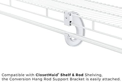 Supp Rod Clst 5-3/4In 0.87In Closetmaid Ventilated Shelving Mounting 5655 White