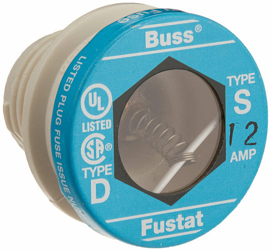 Bussmann Plug Fuse,S Series,12A,PK4