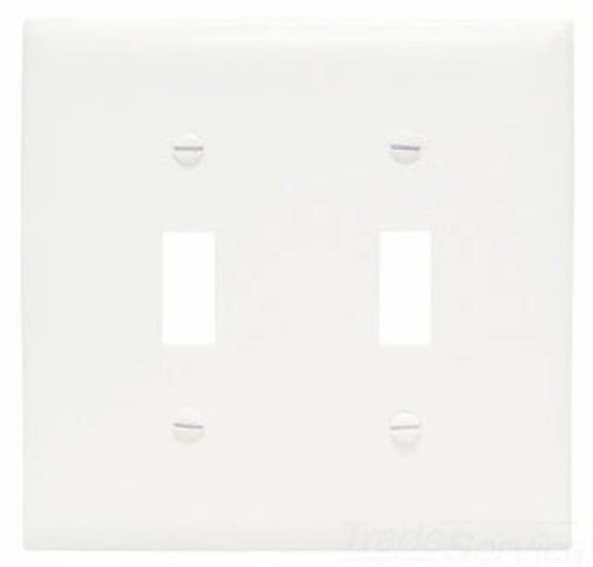Pass & Seymour TPJ2WCC10 Wall Plate, 2 Gang, White