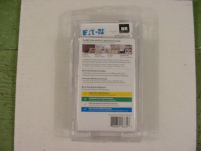 Cutler-Hammer Eaton BRN120A1CS BR 20A 120V 1-Pole Arc Fault/Ground Fault Circuit Breaker, Black