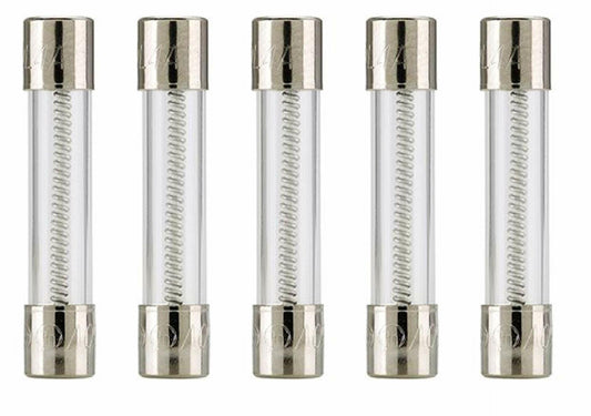 Cooper Bussmann MDL-1-2 500mA Glass Cartridge Fuse, Pack of 5