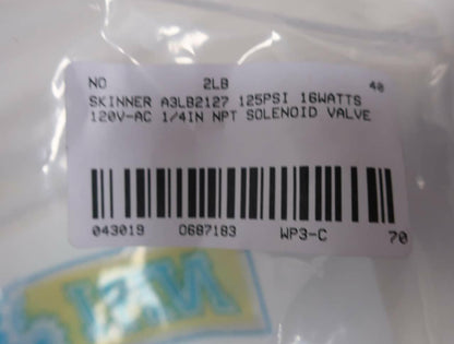 SKINNER A3LB2127 120V-AC 1/4IN NPT Solenoid Valve R687183