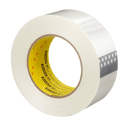 3M Scotch Filament Tape 893, Clear, 1.88" x 60 yd (48 mm x 55 m), 6 mil, Opaque, Recommended for High Strength Reinforcing, Heavy Duty Strapping, Sealing and Securing Boxes (1 Roll)