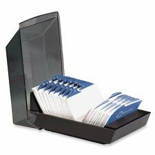 Rolodex(R) Covered VIP(R) Card File, 2 1/4" x 4", Black