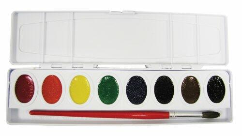 Prang 12 Pack, 8-Color Oval Watercolor Sets with No. 9 Brush, 00800