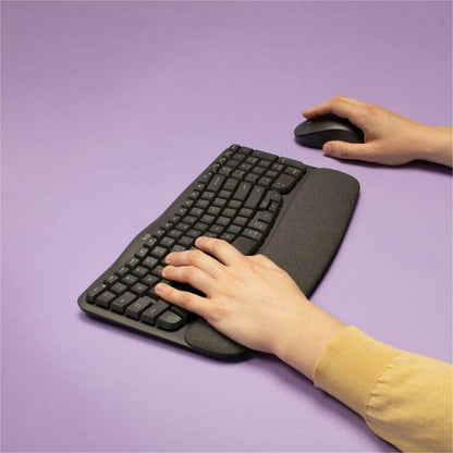 Logitech Wave Keys Combo, Wireless Ergonomic Keyboard with Signature M550 L Wireless Mouse, Graphite