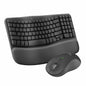 Logitech Wave Keys Combo, Wireless Ergonomic Keyboard with Signature M550 L Wireless Mouse, Graphite