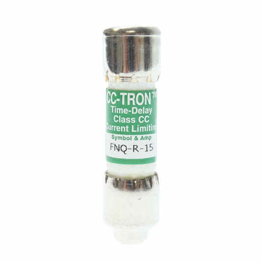 Bussmann FNQ-R-15 (FNQR-15, BP/FNQR-15) 15 Amp (15A) 600V Midget Time-Delay Class CC Fuse