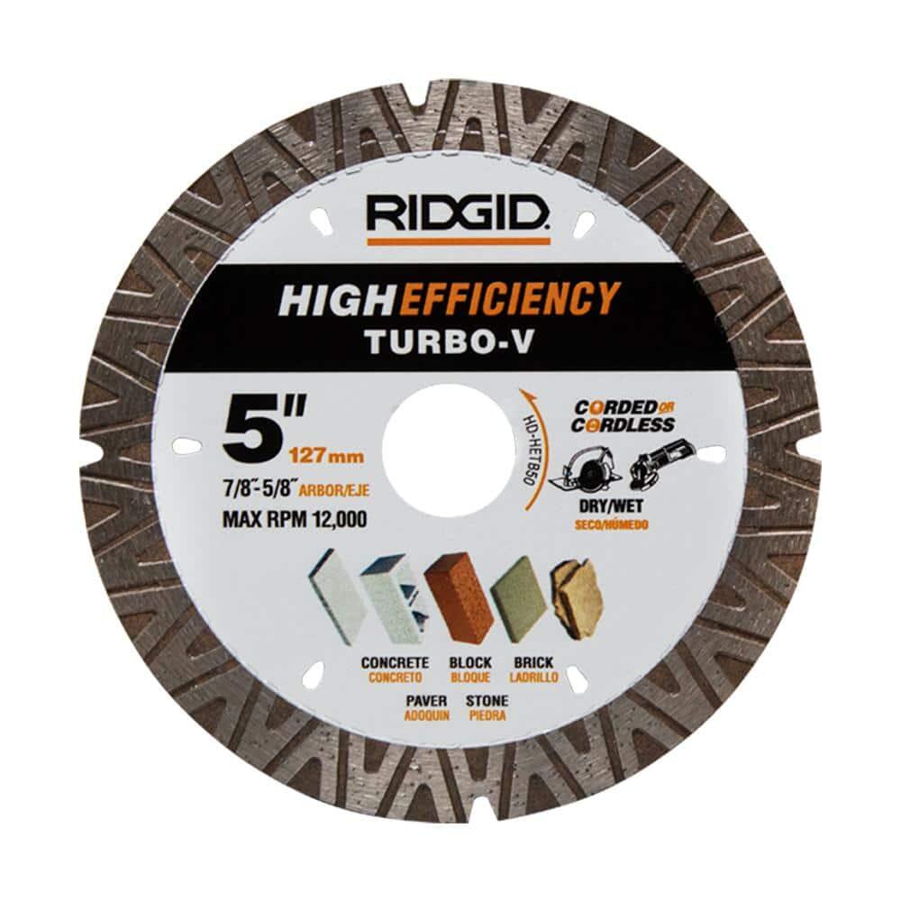 TURBO-V 5 in. Turbo Rim Diamond Blade for Masonry High Efficiency Cutting