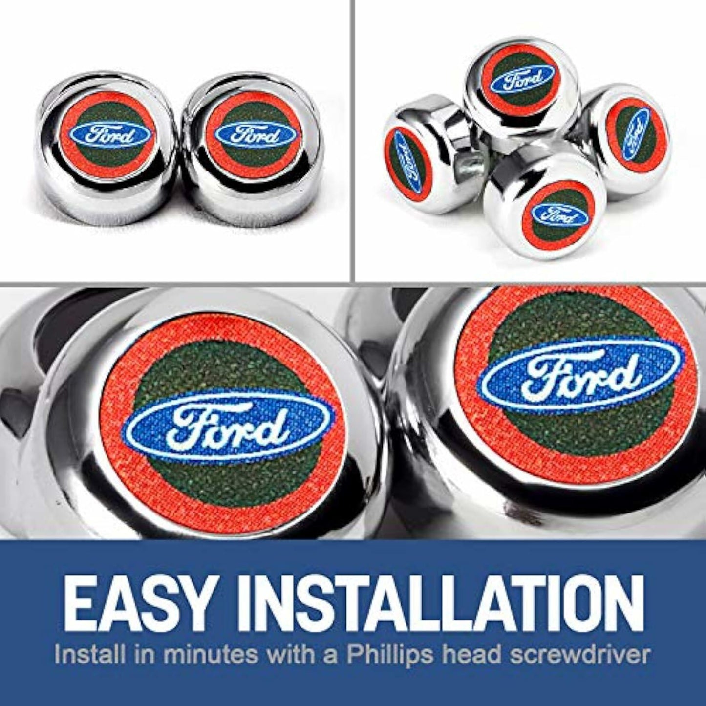 Pilot Automotive IP-353F Ford License Plate Fastner Caps, 4 Pieces
