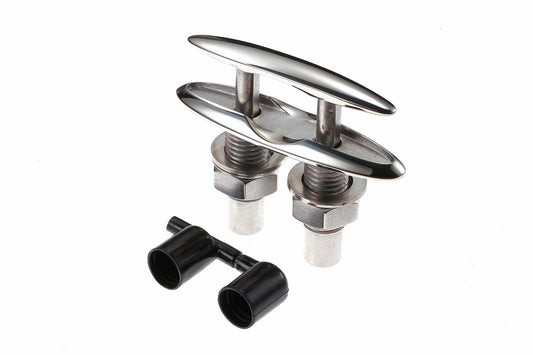 Attwood Corporation 66515-1 Retractable Low-Profile Stainless Steel Marine Boat 4 -Inch Neat Cleat