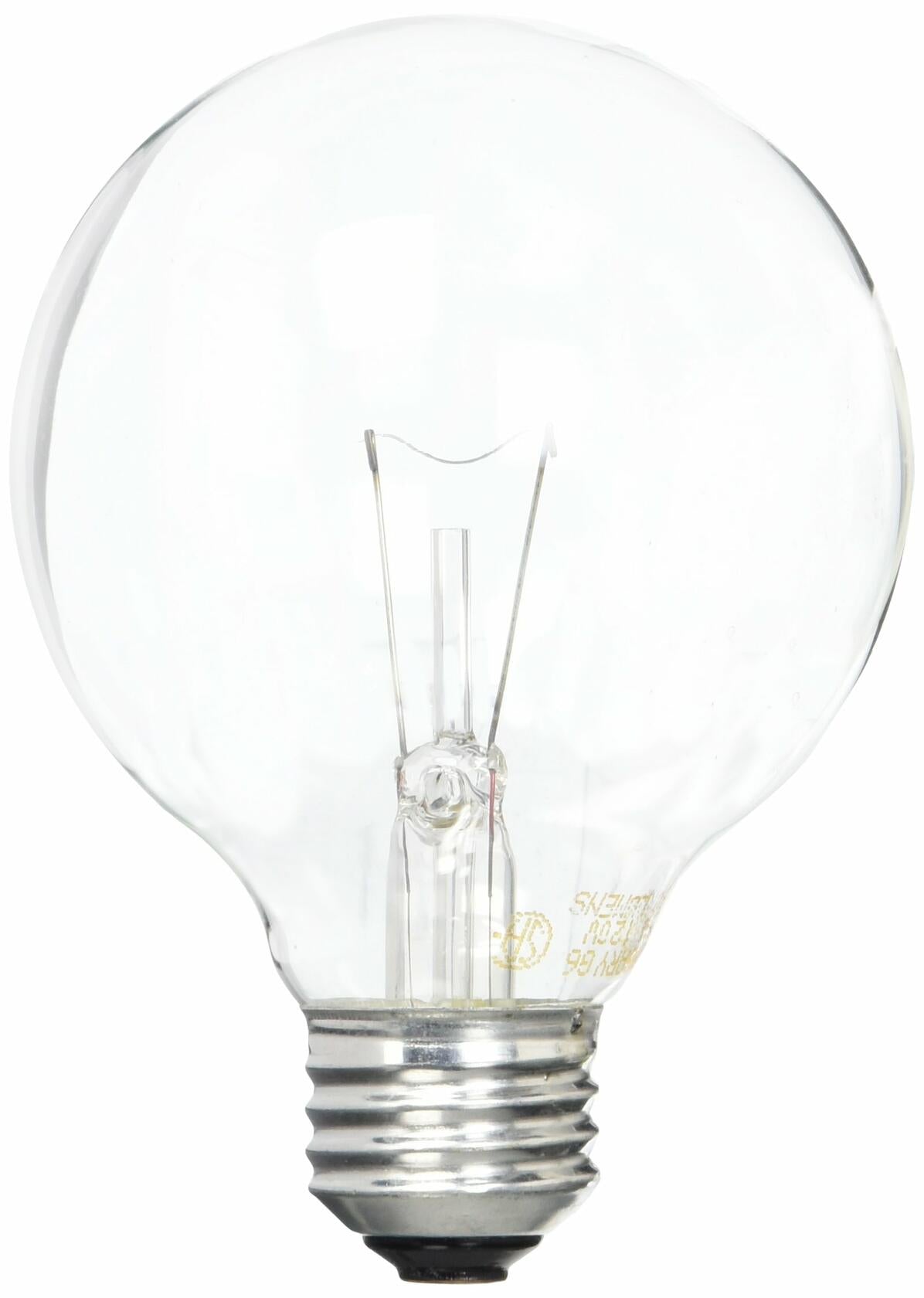 GE 12983 25-Watt G25 Globe Light Bulb, Crystal Clear