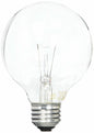 GE 12983 25-Watt G25 Globe Light Bulb, Crystal Clear
