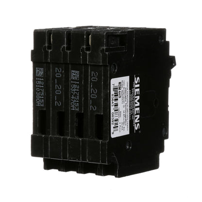 SIEMENS Q22020CT2 Two 20-Amp Double Pole Circuit Breaker, As Shown in The Image