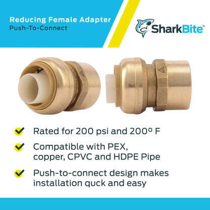 SharkBite 1 in. Push x 1 in. Dia. FPT Brass Connector