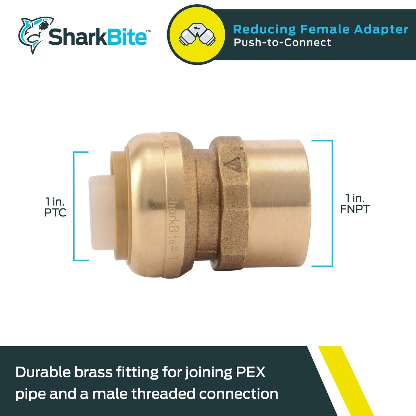 SharkBite 1 in. Push x 1 in. Dia. FPT Brass Connector